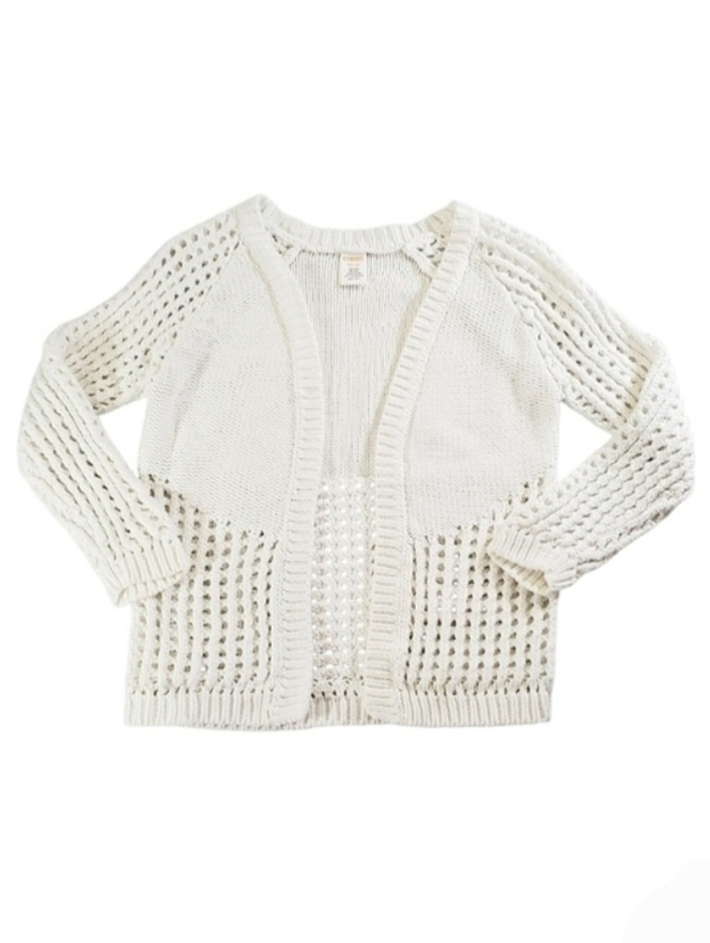 Gymboree Girls Knit Open Cardigan Sweatet White Size M (7/8)